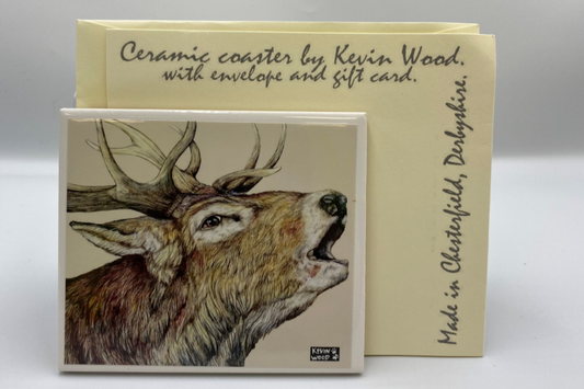 Mature Stag Coaster - Kevin Wood