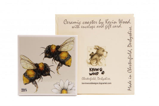 Bumblebee and Daisy Coaster - Kevin Wood